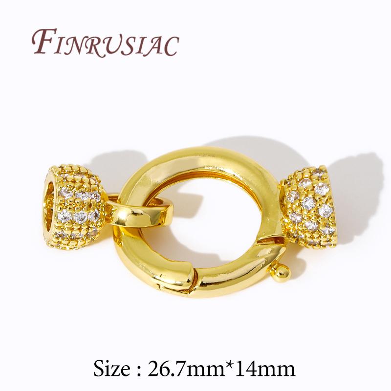 18K Gold Plated Connectors For Jewelry,Brass Zircon Clasps For Bracelets Accessories,DIY Jewelry Making Supplies,Pearl Clasp