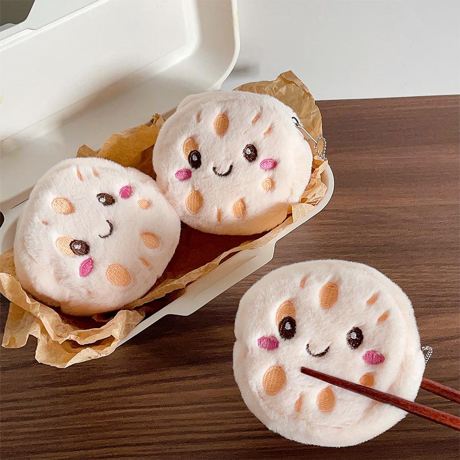 Cute Plush Lotus Root Coin Purse - Creative Embroidered Earphone Bag & Children's Gift Pendant