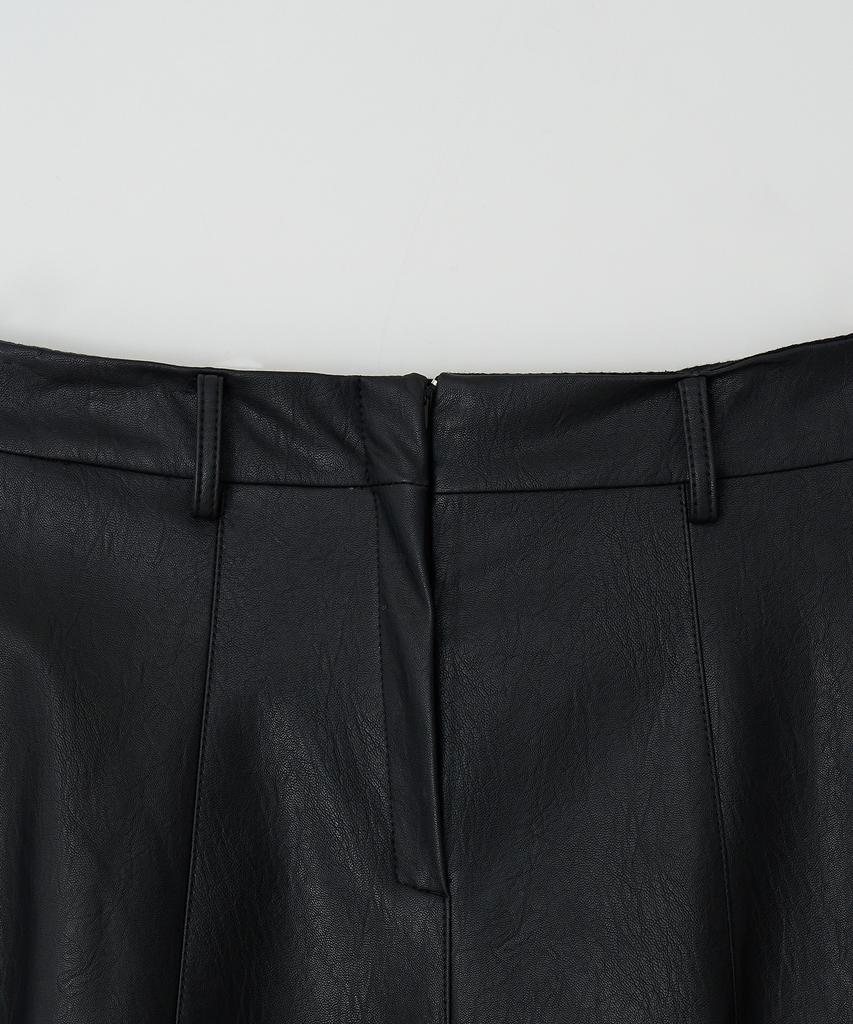 The Penny Leather Long Skirt - Black