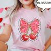 Comfort Colors® Love You Cherry Much T-Shirt, Coquette Pink Bow Cherry Shirt, Valentine Day Cherry Shirt, Couple Matching Tees