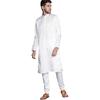 Manyavar Kurta Set for Men, Full Sleeves Mandarin Collar Ethnic Kurta Set for Engagement, Wedding, Party Solid (Full Whi