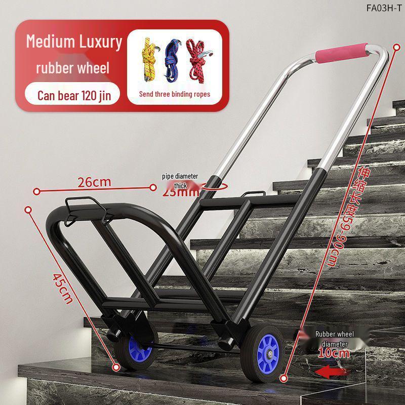 Lightweight Folding Trolley for Climbing Stairs - Multi-Purpose Handcart for Moving, Shopping, and Deliveries