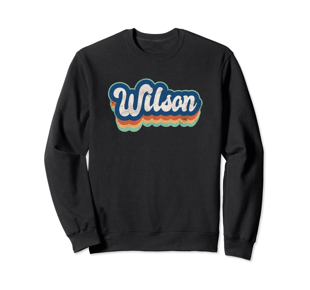 Wilson First Name Boys Vintage Style 70s 80s Personalized Sweatshirt