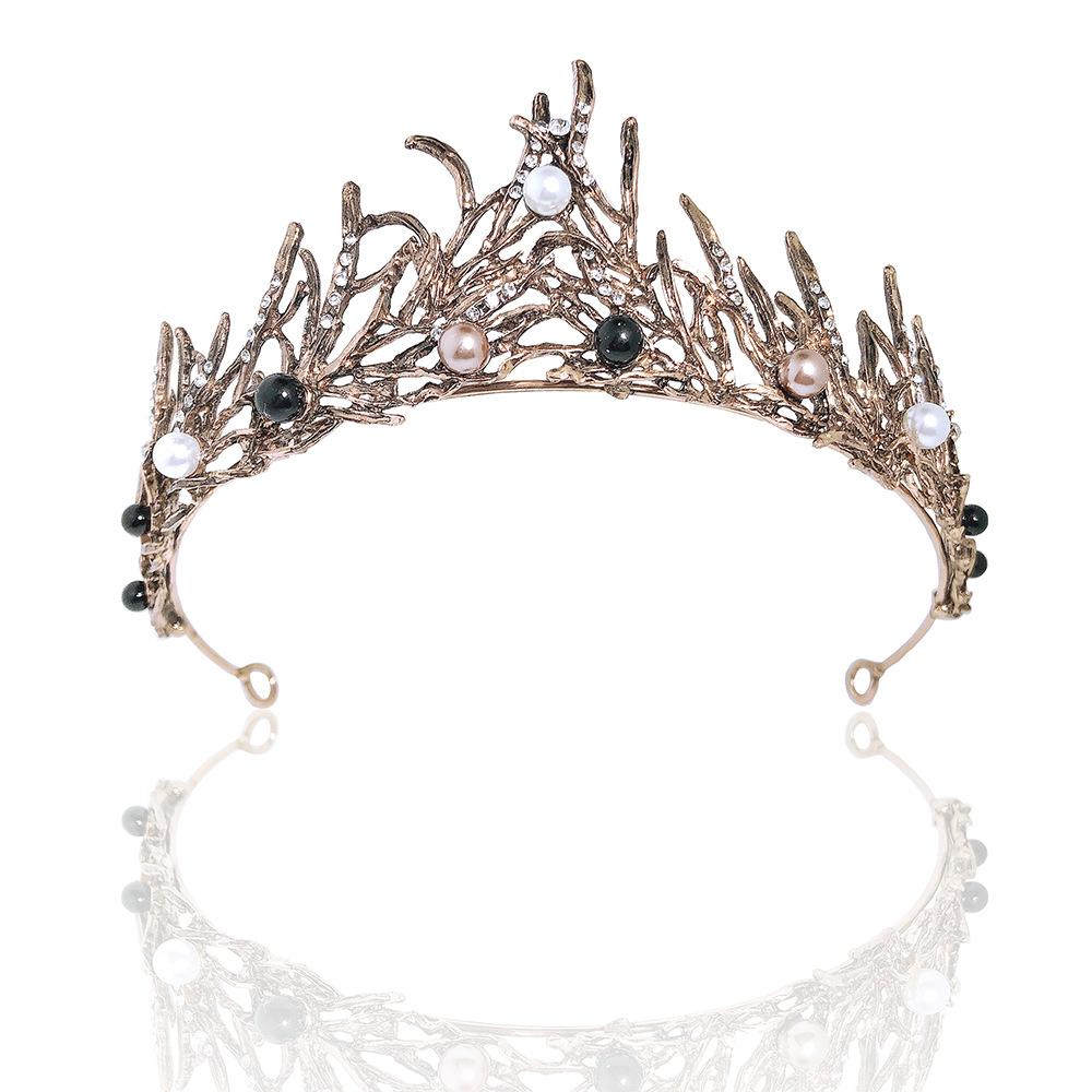 

Baroque Retro Black Luxury Crown Bridal Tiara Wedding Dress Birthday Crown