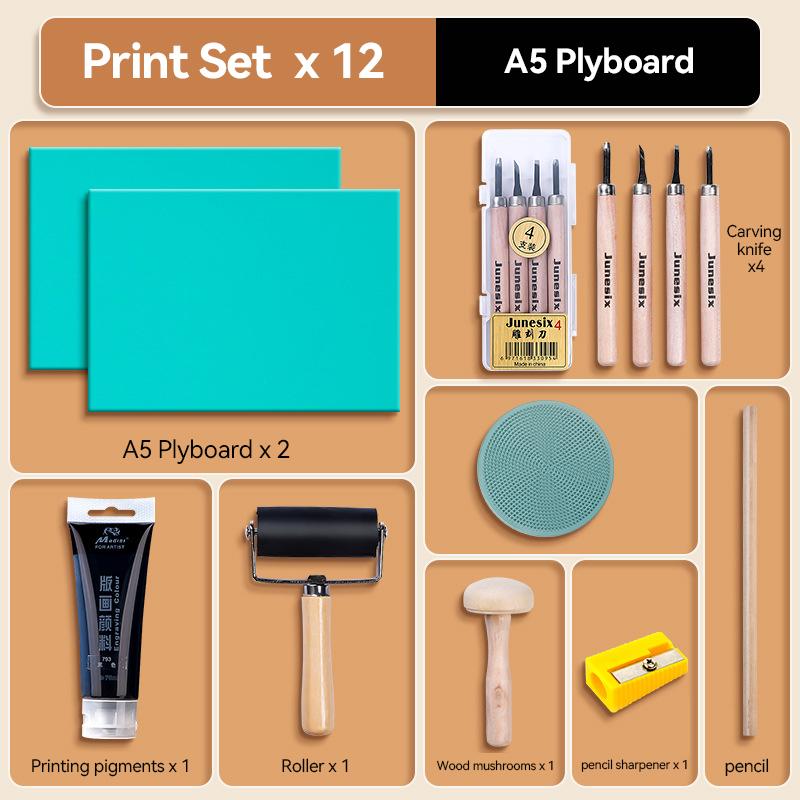 3mm Soft Carving Rubber Block Printmaking Stamp Blocks Kit Sheet A3/A4/A5 Printing Board Plate Making Linoleum Art Starter Tool