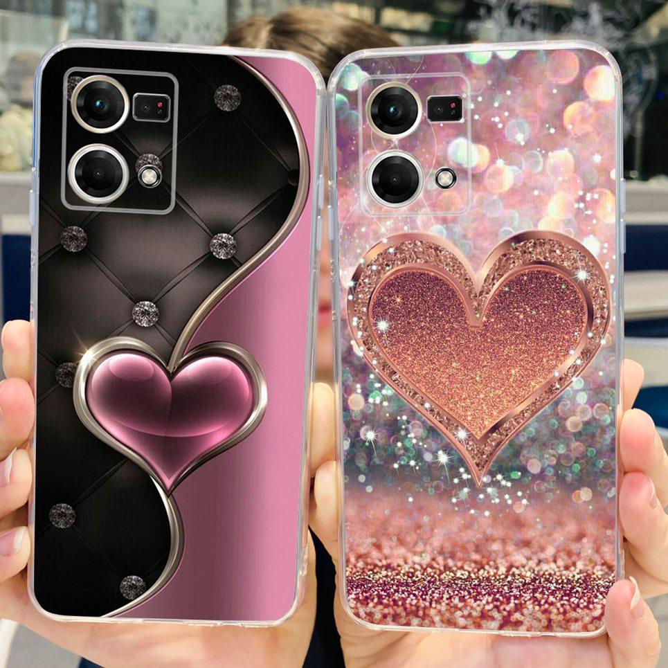For Oppo Reno7 4G Case CPH2363 Cute Cat Dinosaur Flower Soft  Clear silicone Protector Back Cover For Oppo Reno 7 Phone Capa