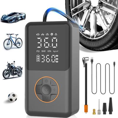Bomba de Ar Sem Fio para Carro com Luz Recarregável por USB Bomba Infladora Portátil para Automóvel Bicicleta Bola Bomba Elétrica de Pneus