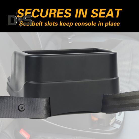 Small Center Console Car Console Organizer with Drink Holder Universal Rear Bench Seat Storage Box for IPad Smartphone Coins Book