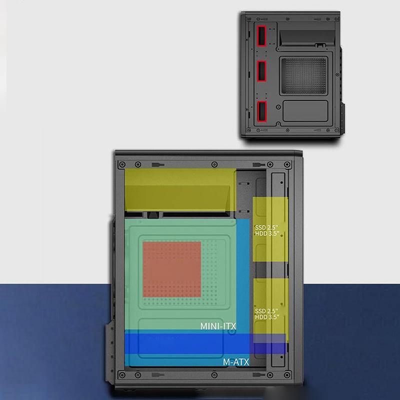 Mini Diy Computer Case For M-Atx/Itx Motherboard Atx Power Supply 240Mm Graphic Card Length Gpu 80Mm Air Cooling Fans