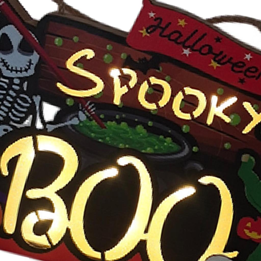 Halloween Hanging Door Sign light, Hanger decor Plaque Front Party Supplies