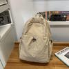 Solid Color Pleated Backpack Men's Lightweight Travel Small Backpack Women's School Bag