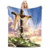 Easter Cross with White Cloth DesignFlannel Blanket for Bedroom, Living Room, Sofa, and Nap