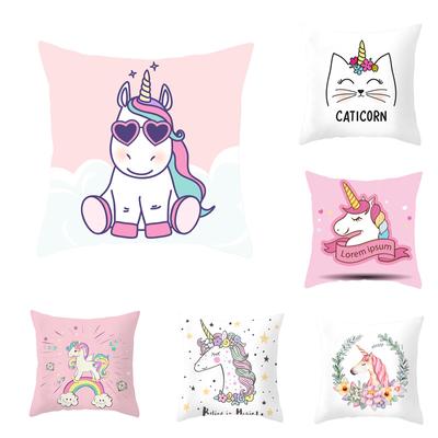 Creative Unicorn Decorative Pillowcase Cute Cartoon Unicorn Pillowcase