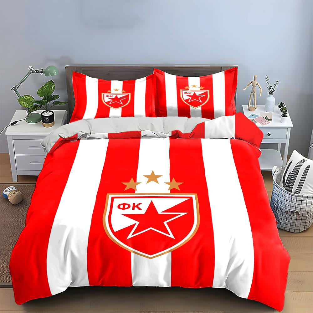 Red stripes, FK star emblem. Bedding sets Duvet cover sets Duvet covers Pillowcases(1 * Duvet Cover 2 * Pillowcases without duvet insert)