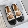 Jarní nové dámské jednobotky Móda Mokasíny Ležérní Kožené boty Mary Jane Střední podpatek Černá Velká