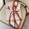 Luxury Design Silk Skinny Headwear Scarf Women Print Spring Neck Tie Hair Hand Bag Ribbon Wrist Belt Foulard Headband Lady
