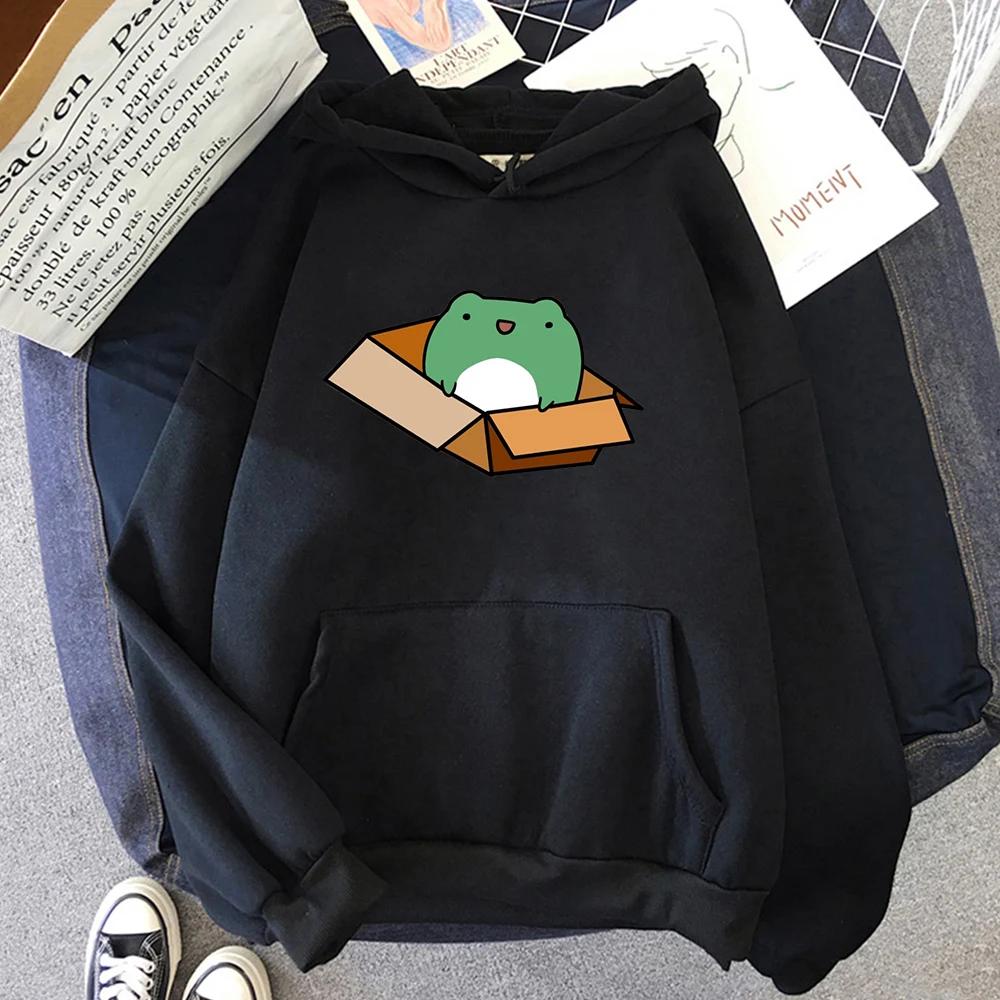 Angry Frog Hoodies Unisex Oversized Sweatshirts Women Cool Fashion Casual Streetwear Print Hooded Harajuku Tops