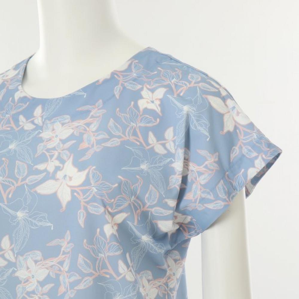Venus Nylon Spandex White Floral Print Women S Loungewear Set vepS103S