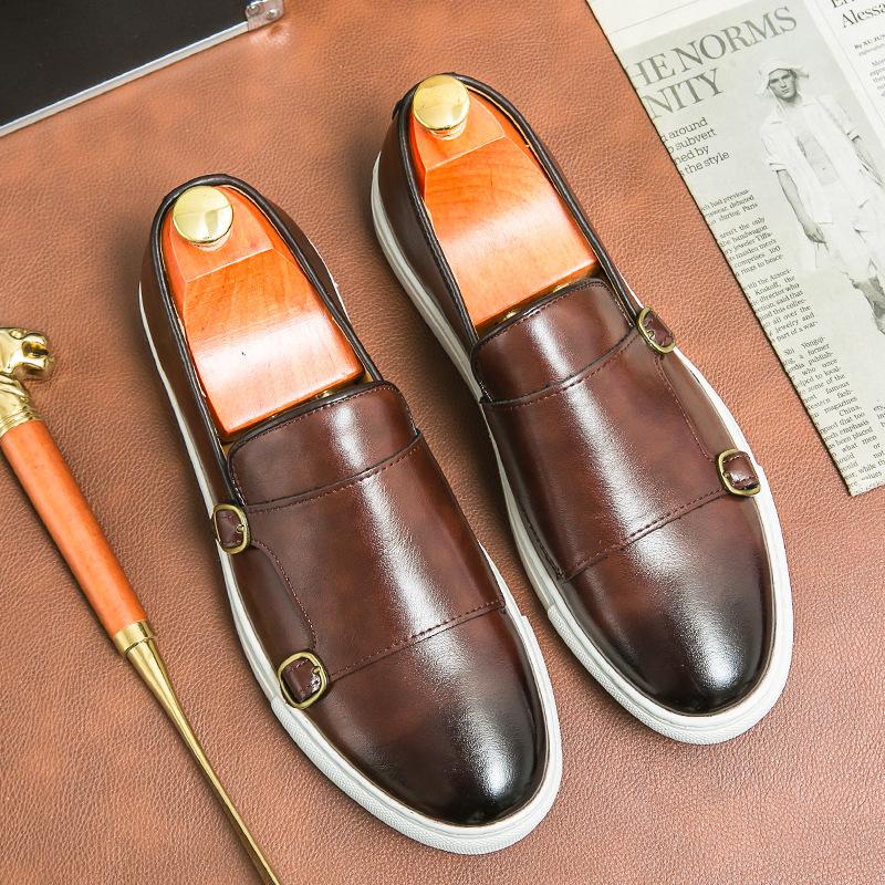 

Summer and Autumn New Large Size Men s Leather Shoes Fashion Business Casual Board Shoes Versatile British Style Loafers 46