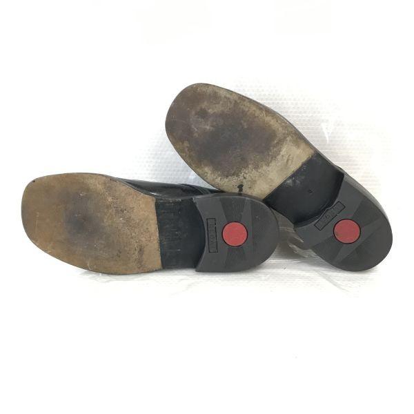 West Germany 70s-80s? Vintage obermain Leather Plain Toe 8 / 26.5cm / Black Business Dress Shoes(USED)