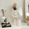 Modern Makeup Box with Mirror & Brush Holder. Elegant Heart Design, Large Capacity. For Vanity, Bathroom, or Desk.