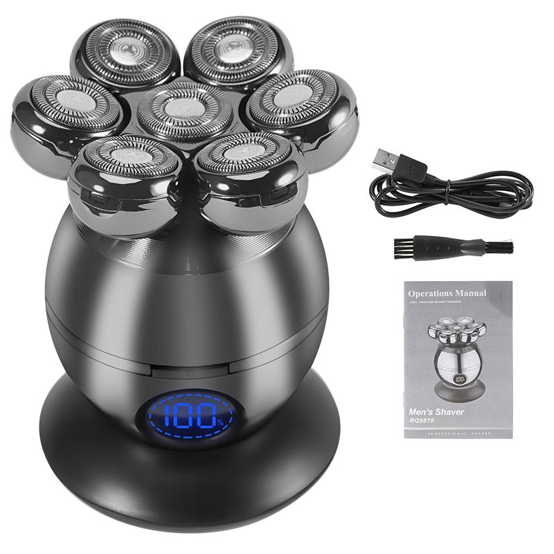 

5 в 1 электрическая бритва для лысых мужчин 7D плавающий резак триммер для стрижки бороды IP68 водонепроницаемая бритва USB беспроводная зарядка