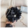 Red Flower Clutch Purse Women Round Evening Bag Crystal Diamond Wedding Silk Handbag Exquisite Chain Shoulder Bags