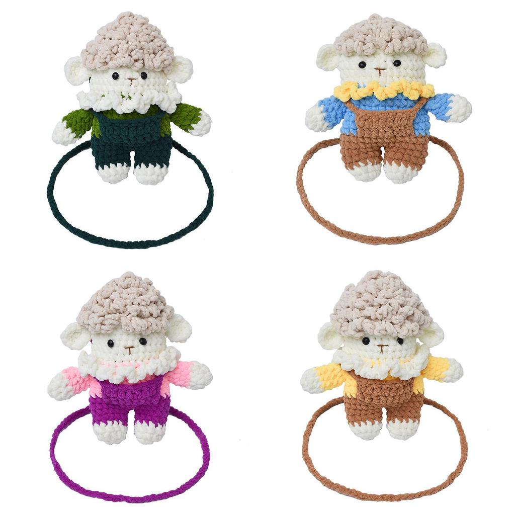 Mini Woolen Cartoon Plush Bag With Phone Pocket For Daily Use Girls Gift