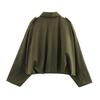 Women's Faux Suede Jacket Oversized Long Sleeve Lapel Pilot Coat Casual Zip