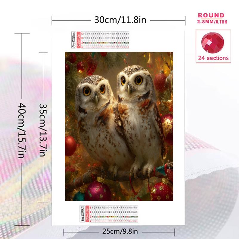 Owl Pattern 3pcs 100% Round Full Drill 5D DIY Diamond Painting Embroidery Cross Stitch Rhinestone Décor