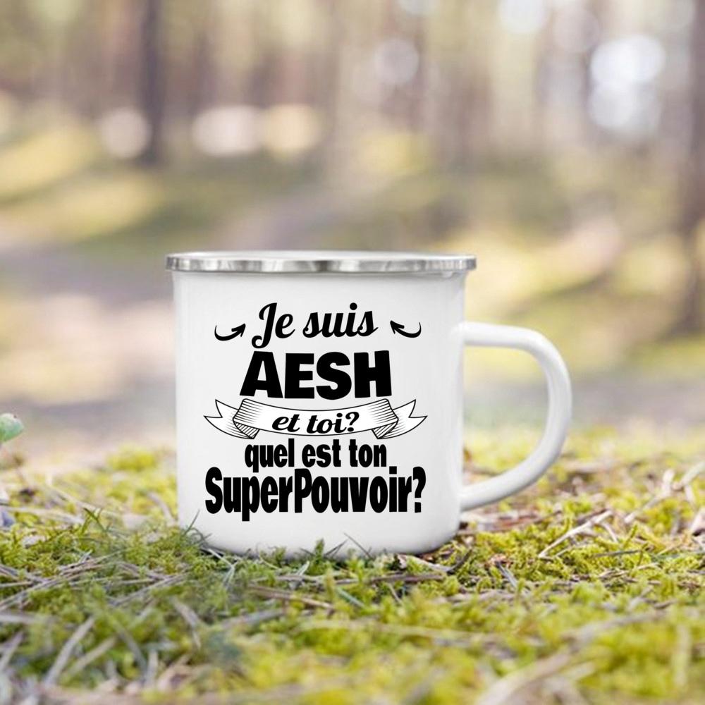 Merci Aesh Print Mugs Creative Coffee Cups Drinks Water Enamel Cup School Handle Drinkware Best Graduation Thanks Gifts for Aesh