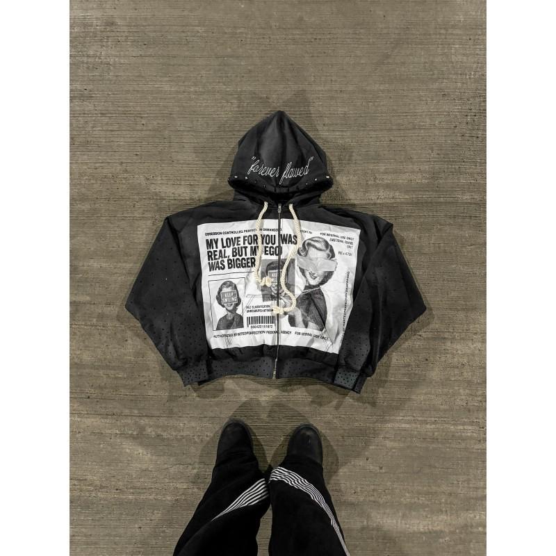 Unisex Oversized Hoodie With 3D Embroidered Graphic Streetwear Loose Fit Hip Hop Style