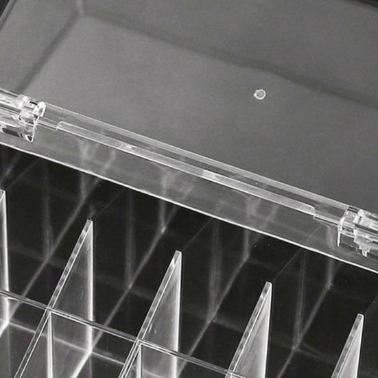 Transparent Lipstick Storage Box Organizer with 18 Compartments Large Capacity Dustproof Lipstick Nail Polish Container