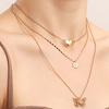European and American Jewelry, Trendy Multi-layer Love Hollow Butterfly Necklace Female Ins Style Niche Design Sense Light Luxury