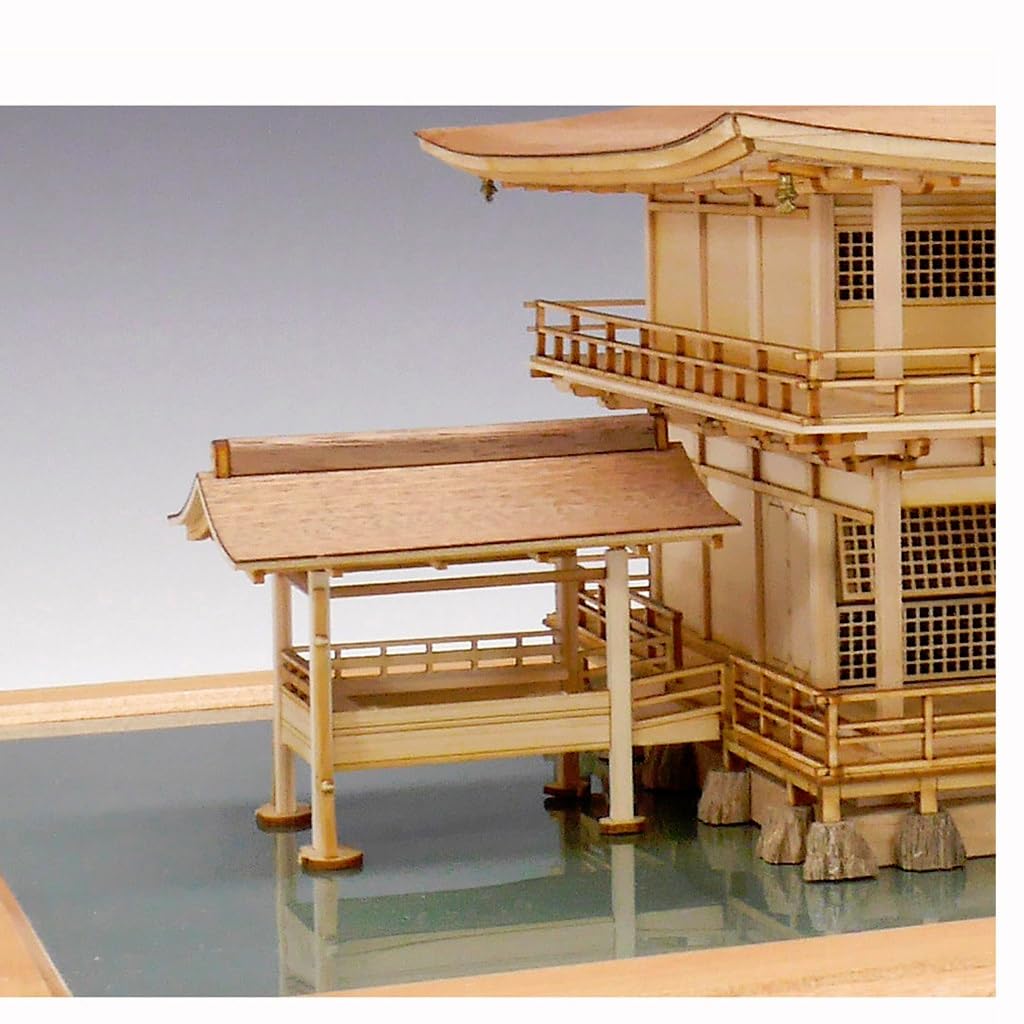 Woody Joe 1/75 Scale Rokuon-ji Temple Golden Pavilion, Plain Wood, Wooden Model Assembly Kit (Building)