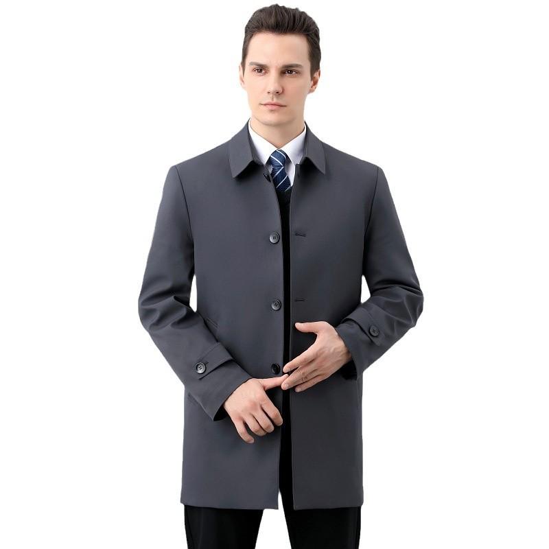 

Новый пуховик для мужчин средней длины с лацканами, утолщенный, для бизнеса, высокого класса, для мужчин среднего и пожилого возраста, куртка-ветровка для руководителей 195