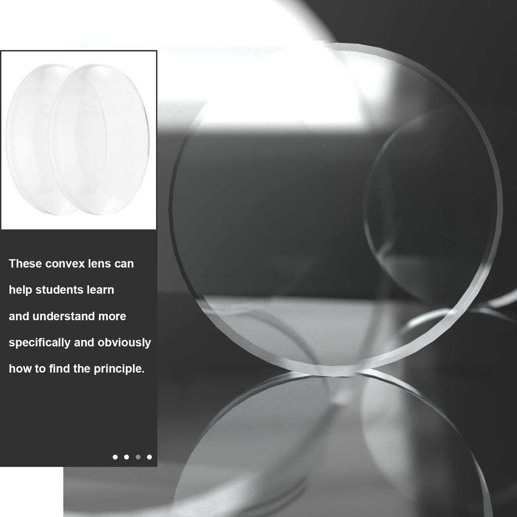 iplusmile 60pcs Double Convex Lenses, 25mm Diameter, Clear Acrylic Spherical Optical Lenses with Ground Edges for Physics Labs and Classrooms