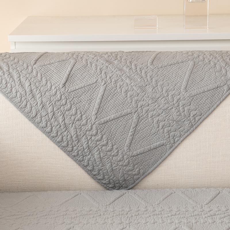 Nordic Simple Solid Color Sofa Cushion Four Seasons Pure Cotton Fabric Non-Slip Cotton Seat Cushions Universal Modern Sofa Cover Slipcover