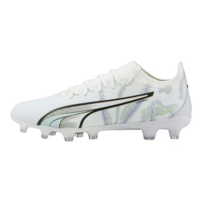Match Bl Round Toe Lace-Up Ag (Rubber Short Stud) Fg (Rubber Long Stud) Artificial Turf Soccer Shoes Women Soccer Shoes White Gray 107405-01