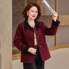 Elegant Woolen Lapel Jacket for Middle-Aged Mothers - Spring/Autumn Fashion Top
