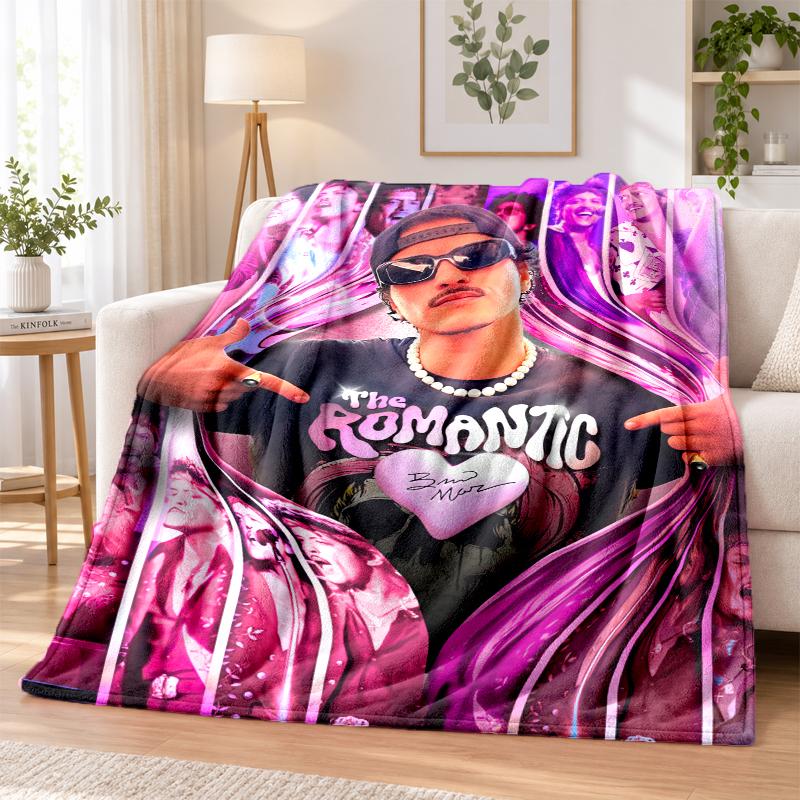 Bruno Mars Flannel Throw Blanket Soft Warm Cozy For Sofa Bed Indoor Home Bedroom Use