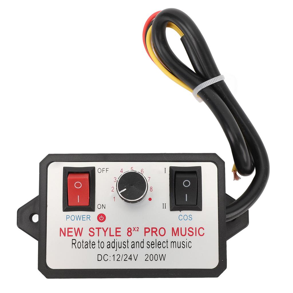 Car Horn Controller 16 Sound Effect Adjustable DC 12V 24V Dual Tone Car Horn Controller Unit for Motorcycles Cars Vans