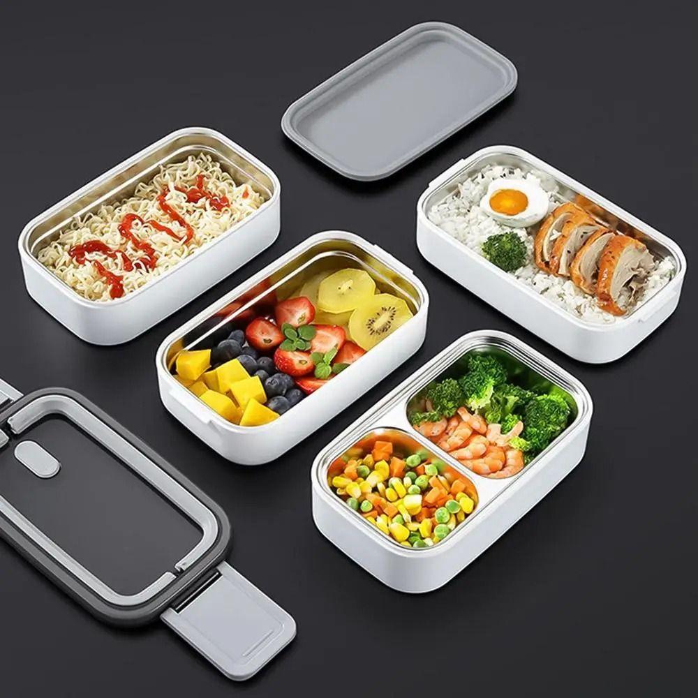 Double Layer Portable Lunch Box Leak-proof Food Storage Crisper Divides Food Container  Camping