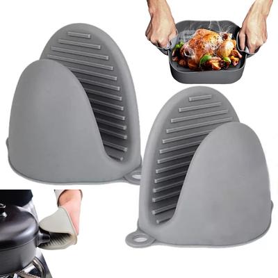 2-pack minimalistiska, portabla, värmebeständiga, förtjockade silikonhandskar mot skållning, värmeisolerande handskar, bakhandskar