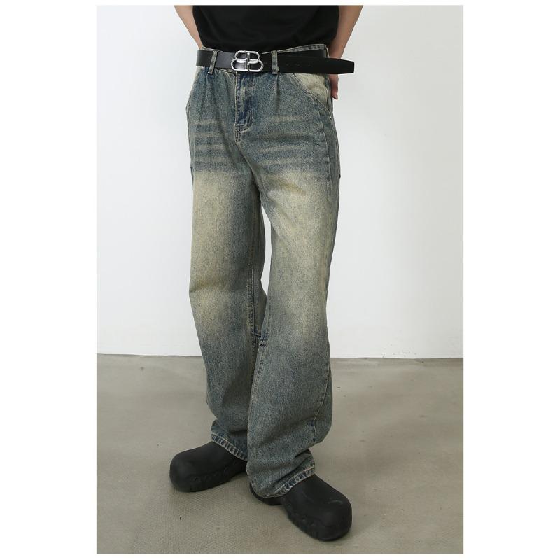 Vintage Straight Jeans Men's High-order Loose Wide-legged Pants Trailing Long Pants Straight Loose Jeans for Men Fashionable and Comfortable Pants