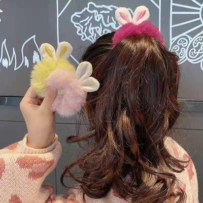 1 Stücke/2 Stücke Neue Haar-accessoires Kunstpelz Haarseil Niedliche Bären Haargummis Mädchen Elastische Haargummibänder Gum Kinder Pferdeschwanzhalter