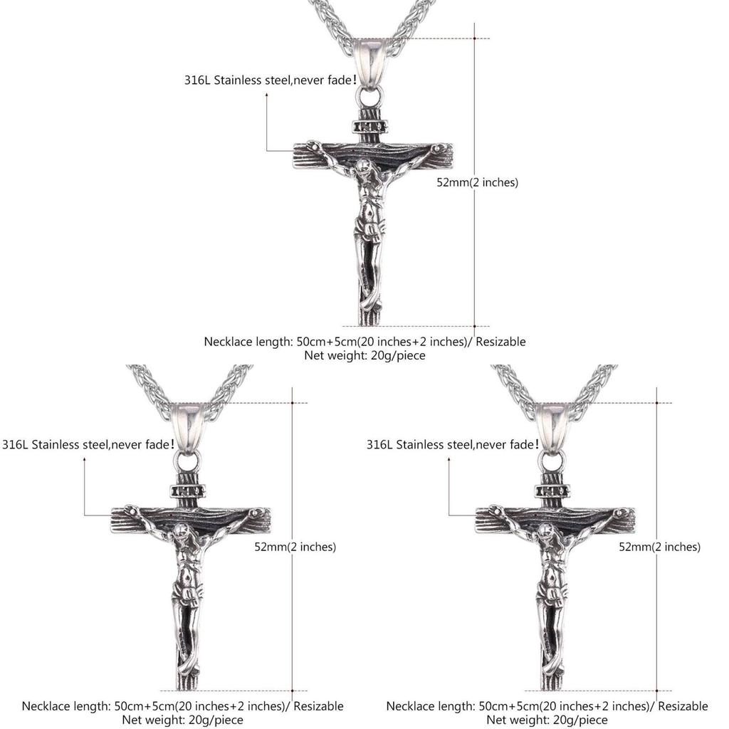 Retro Geometric Titanium Steel Men's Cross Pendant Necklace Personalized Steel Chain Jewelry Wholesale