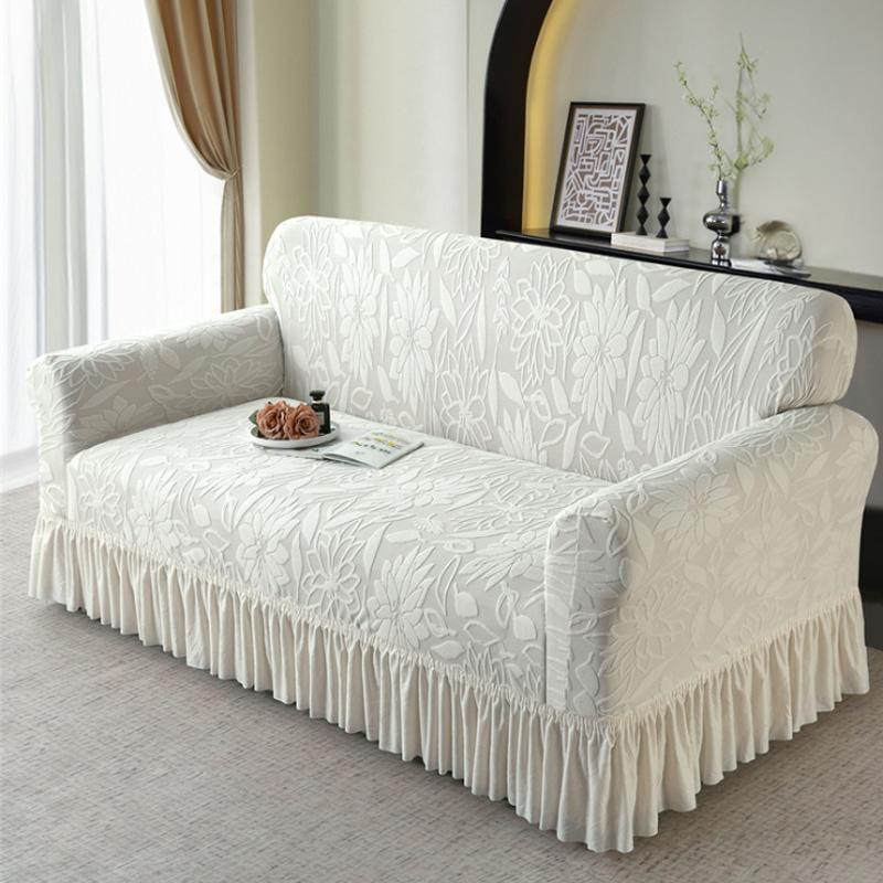 Elastic Sofa Cover Non-slip Skirt Sofa Cover Dustproof Anti-Fouling Suitable for Bedroom Office Living Room Home Decor