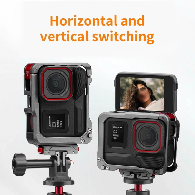 Metal Protective Frame Featuring Cold Shoe Expansion Port And Rapid Installation for 2 Action Camera