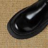 Krazing Pot Microfiber Autumn Winter Shoes Thick High Heels Flat Platform Size 43 Motorcycle Boots Knitwear Non-slip Ankle Boots